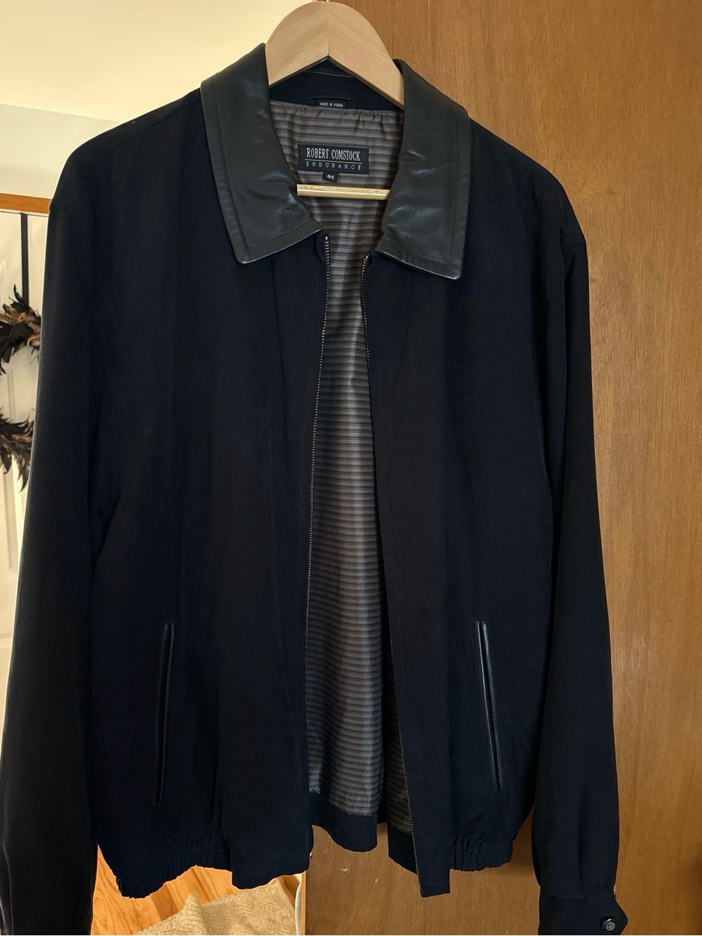 Vtg ROBERT COMSTOCK Leather CollarJacket Endurance Mens44 Lined